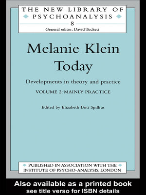 cover image of Melanie Klein Today, Volume 2